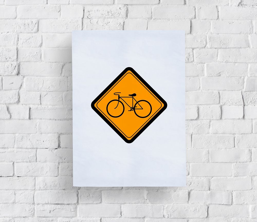 Showing Bike Sign Caution Sign