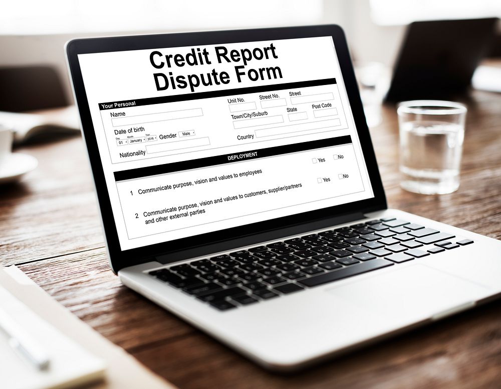 Credit Report Dispute Form Insurance Concept