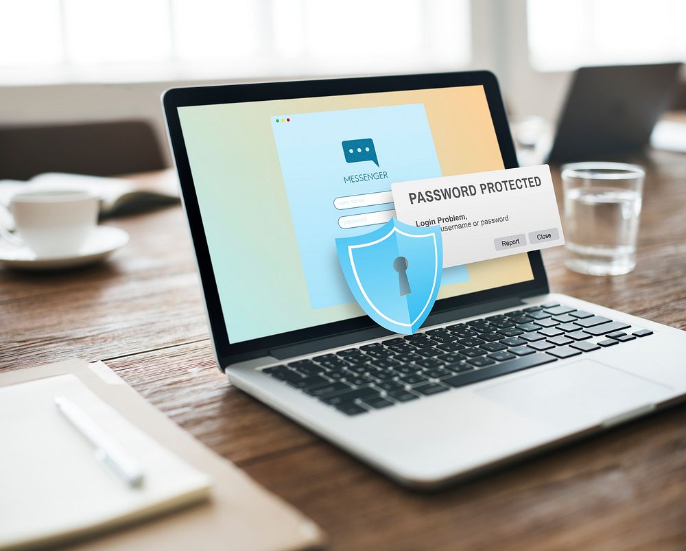 Password Protected Firewall Digital Internet Web Concept