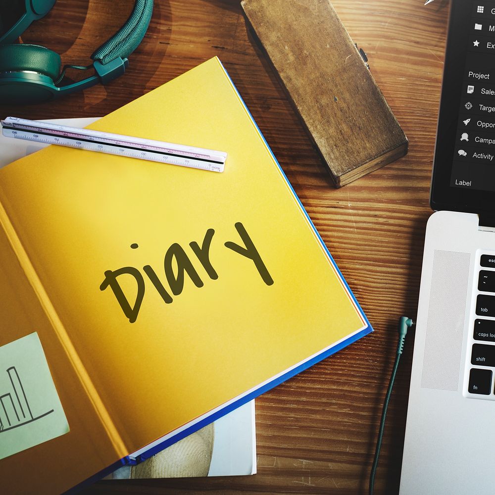 Diary Daily Record Journal Daybook Memoir Concept