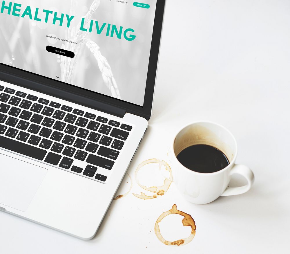 Healthy lifestyle online webpage interface