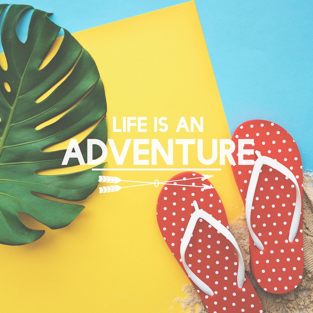 Summer Break Lifestyle Flipflop Vacation Words Concept