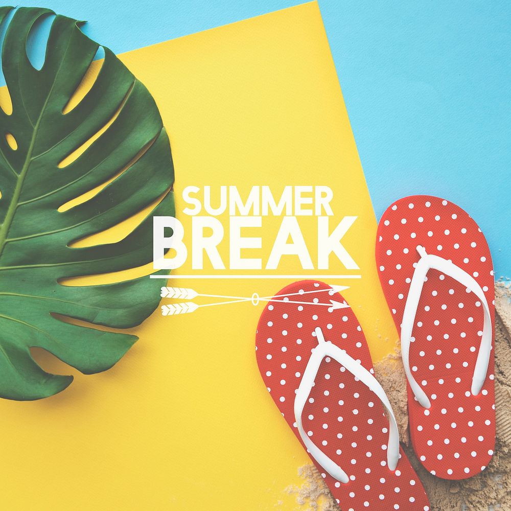 Summer Break Lifestyle Flipflop Vacation Words Concept
