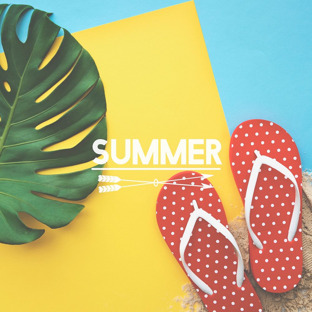 Summer Break Lifestyle Flipflop Vacation Words Concept