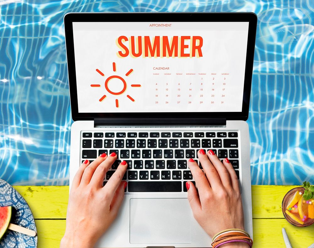 Summer Holiday Calendar Sun Graphic Concept