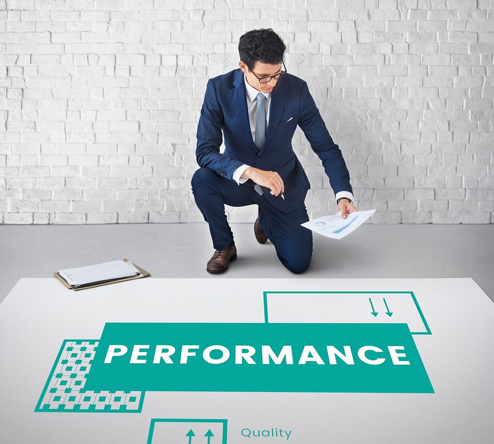 Businessman planning for efficiency performance