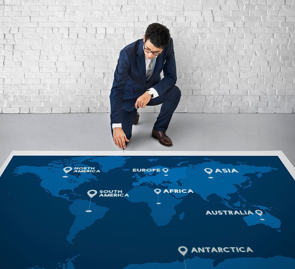 Global Business Map Destination Concept