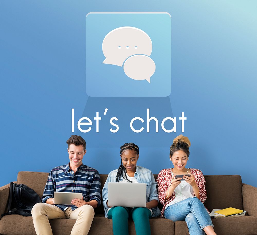 Let's Chat Conversation Message Communication Discussion Word