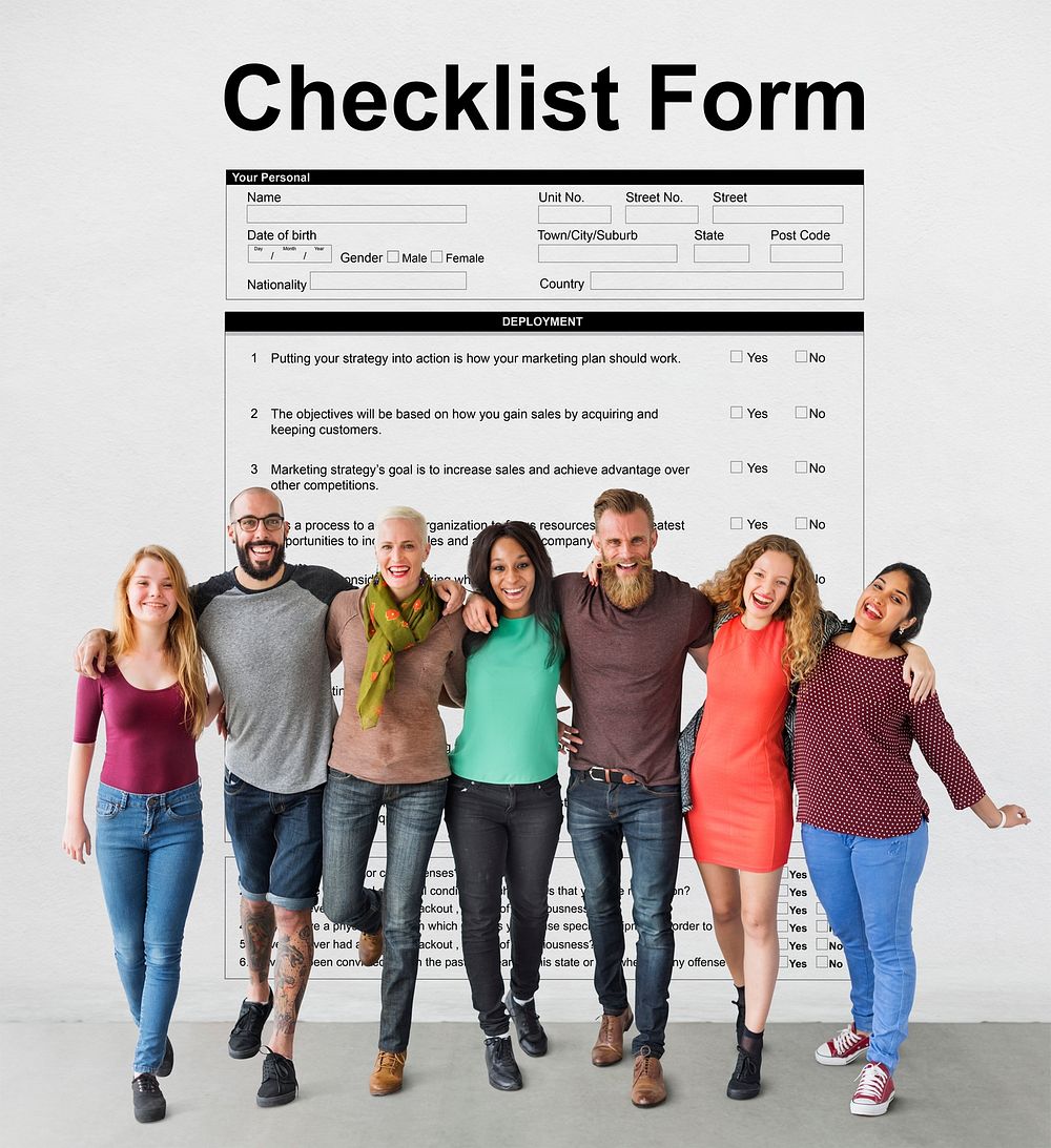 Checklist Form Document Questions Concept