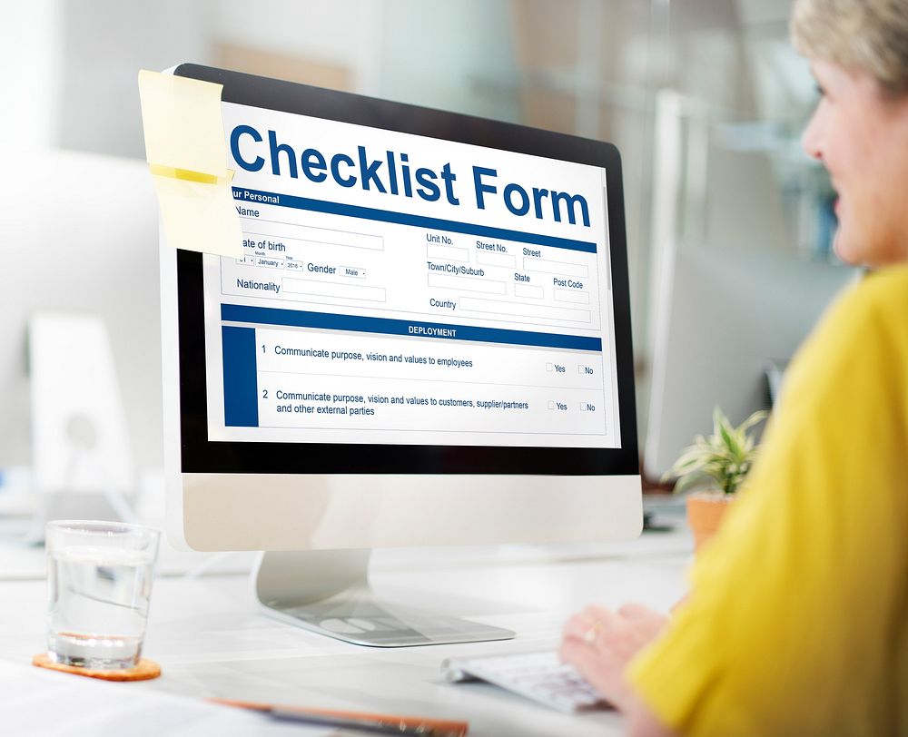 Checklist Form Application Questionnaire Concept
