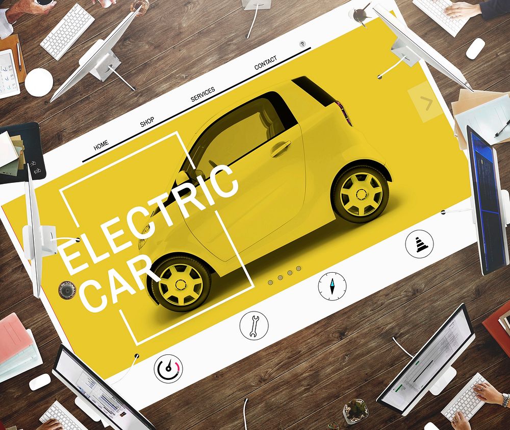 Electric Car Ecology Technology Save Energy Concept