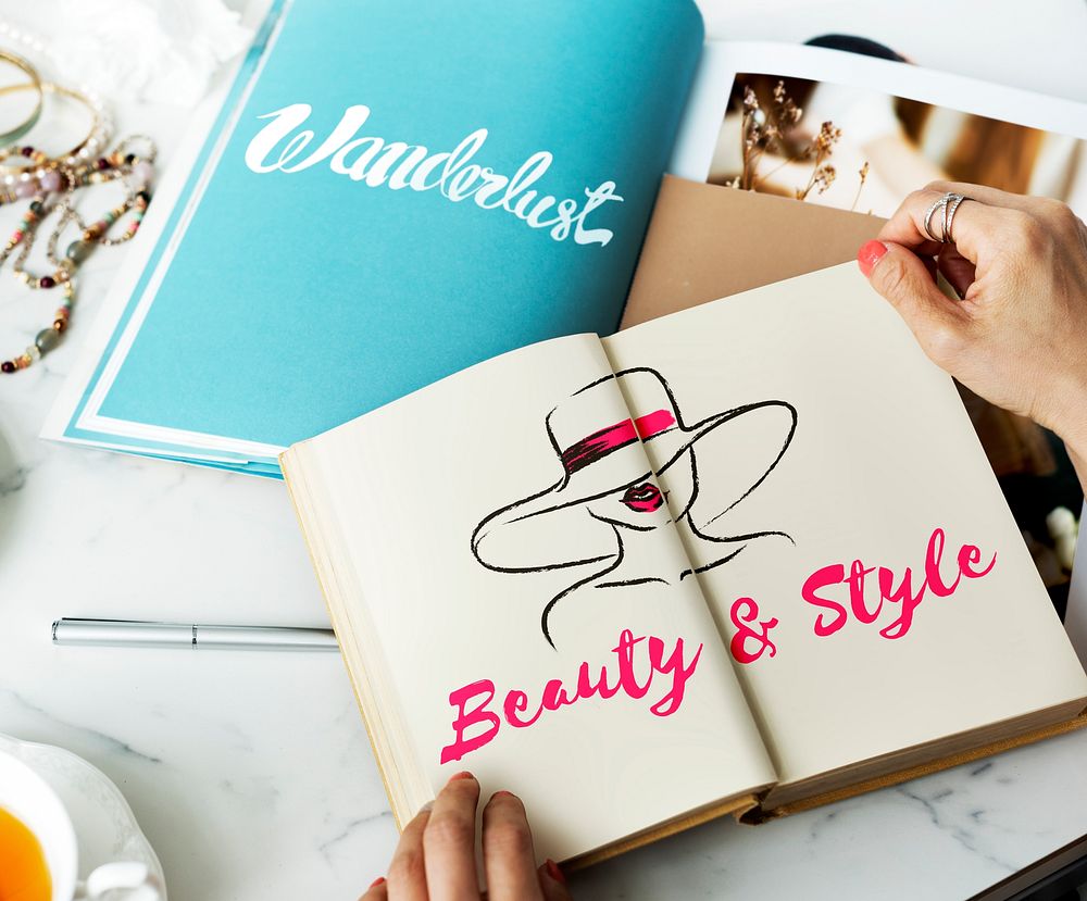 Beauty Style Girl Model Silhouette Text Concept
