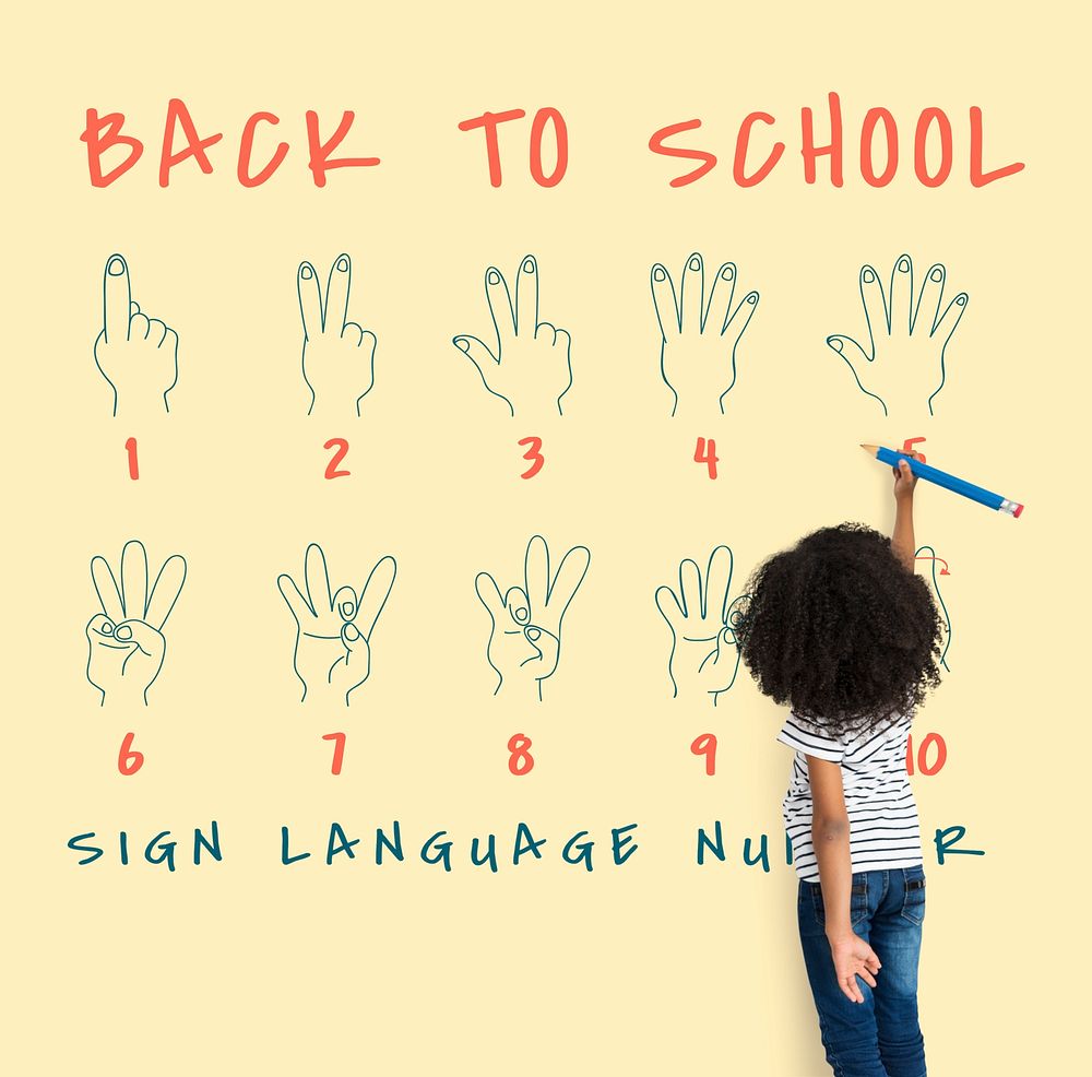 Back to School Education Hand Sign Communication