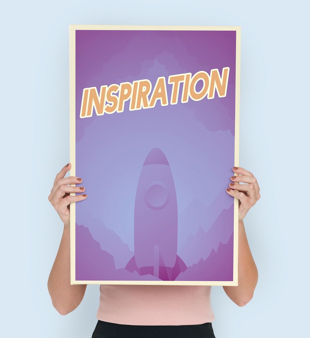 People holding aspiration word quote banner board
