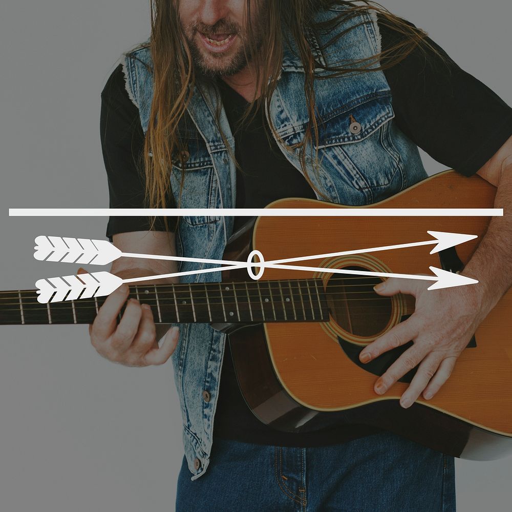 Guitarist Playing Music Banner Frame