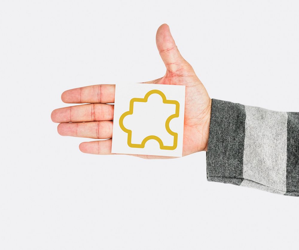 Part of puzzle piece icon graphic with studio shoot