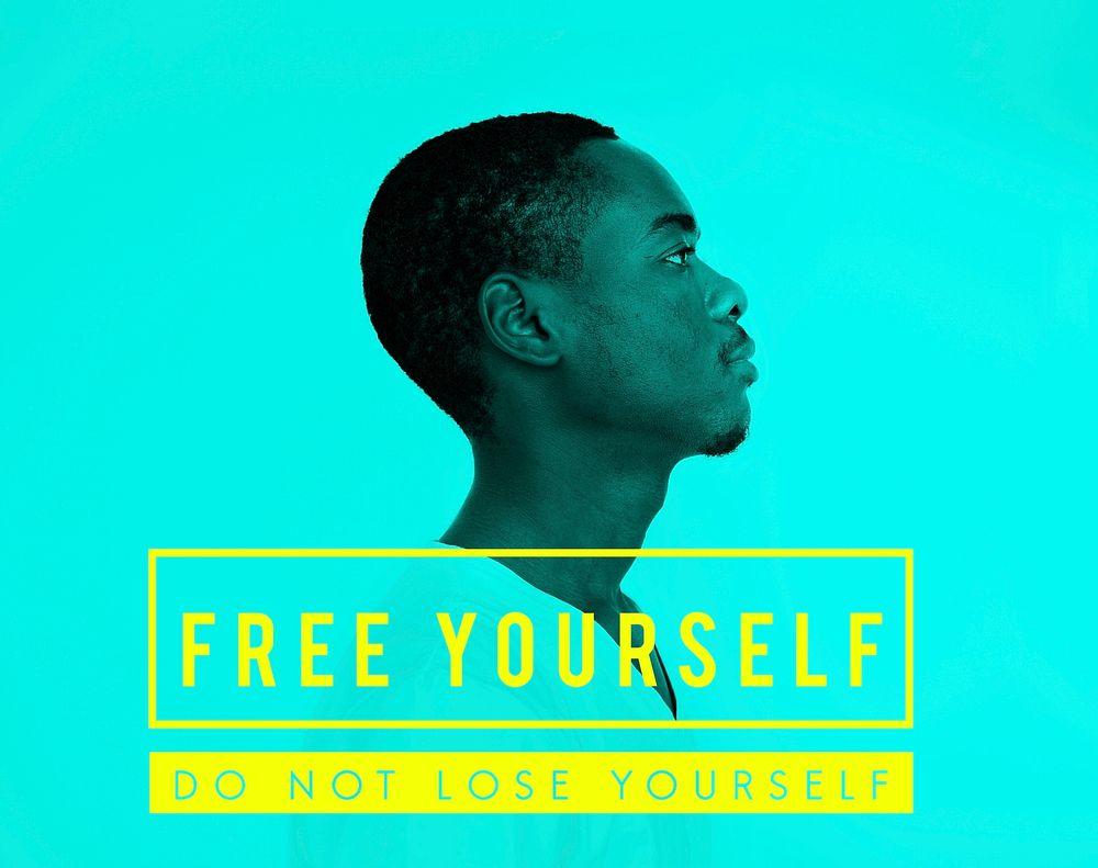 Free yourself phrase text studio people