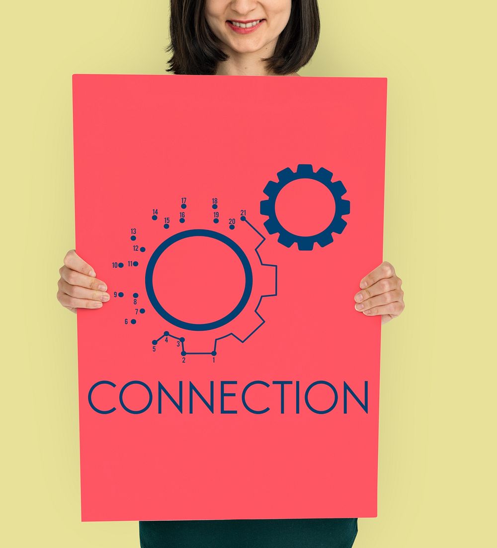 Connection Partnership Leadership Corporation Gear Icon Graphic Word