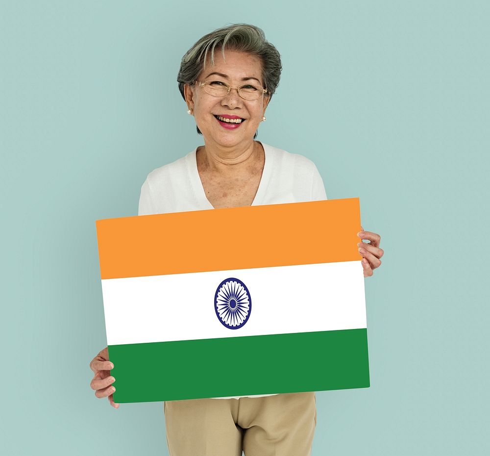 Woman Hands Hold Indian Flag Patriotism