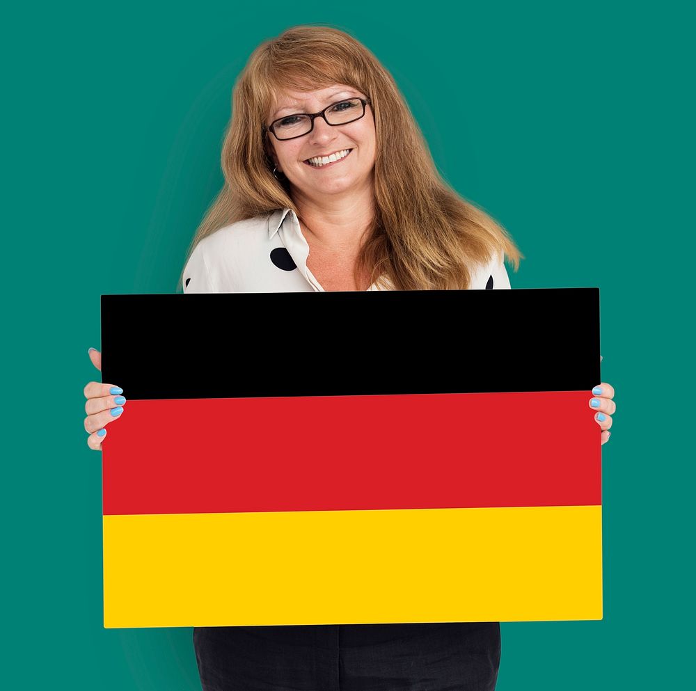 Woman Hands Hold Germany Deutschland Flag Patriotism