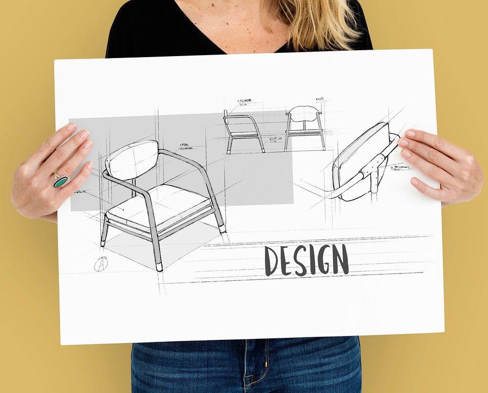 Armchair furniture sketch plan draft