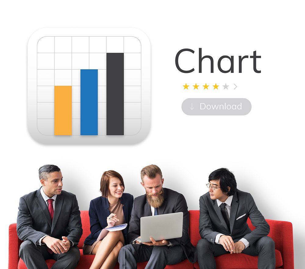 Business people with analysis business chart illustration