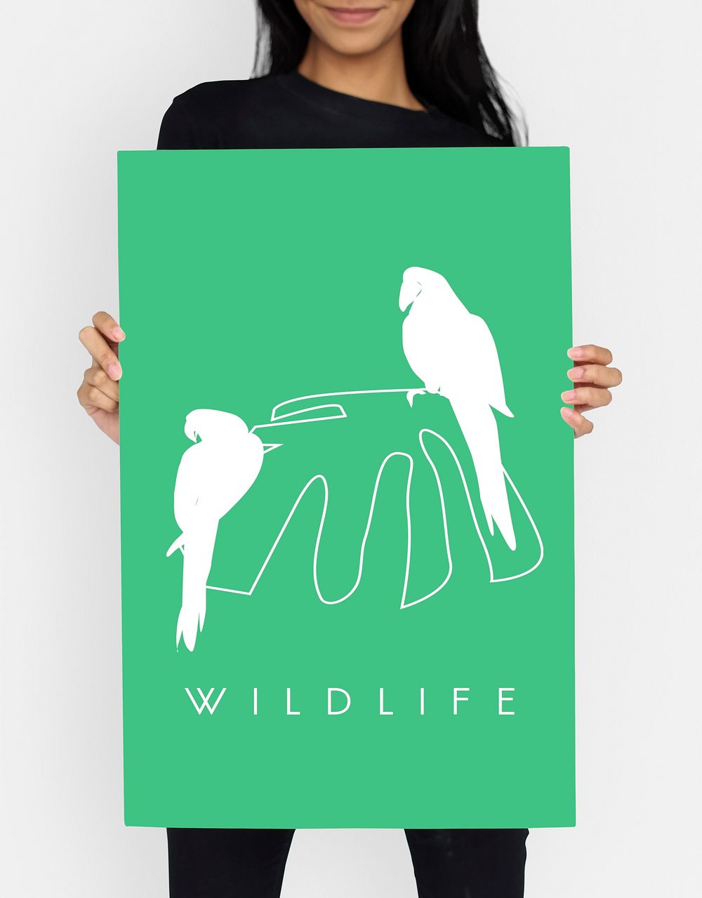 Animal Wildlife Word with Parrot Graphic