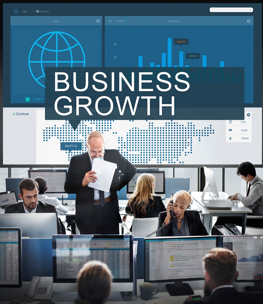 Global Business Data Analysis Growth Success Concept