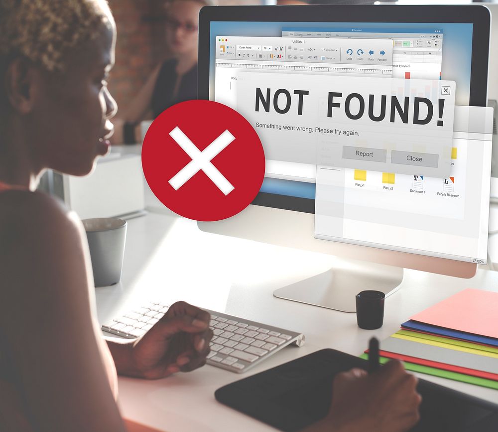 Not Found 404 Error Failure Warning Problem Concept