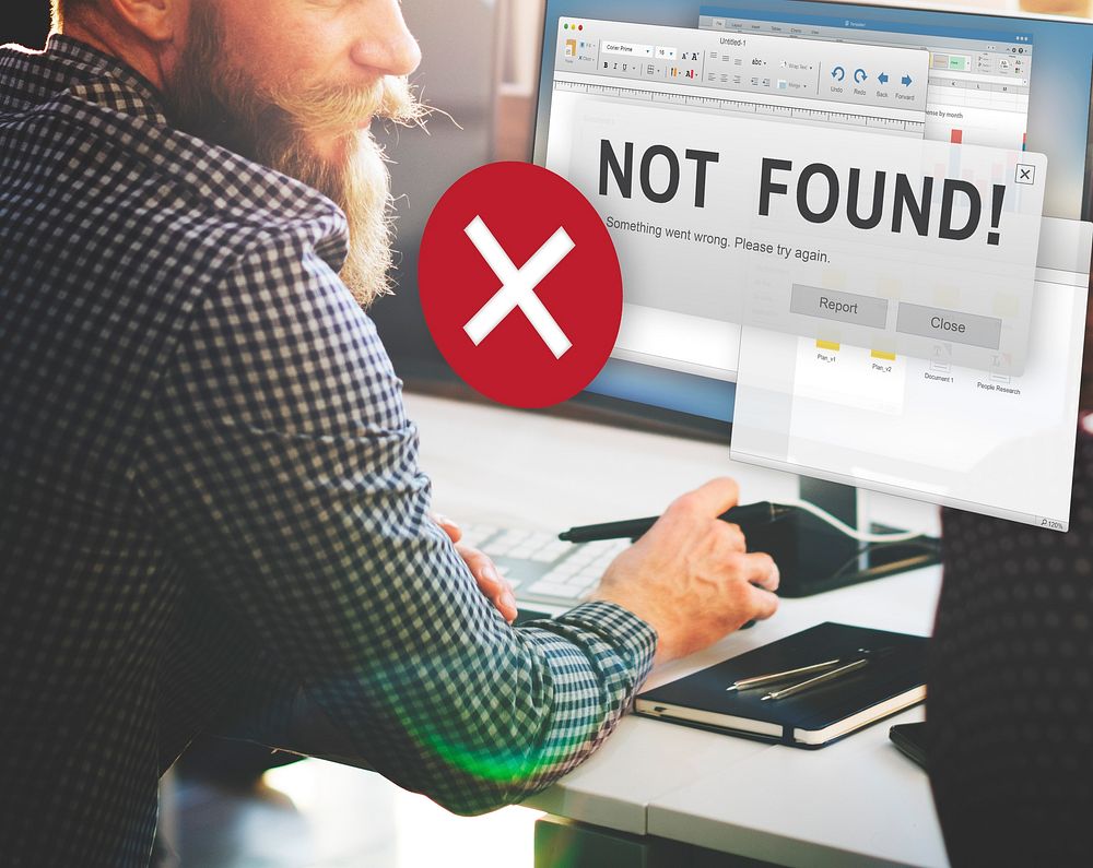 Not Found 404 Error Failure Warning Problem Concept