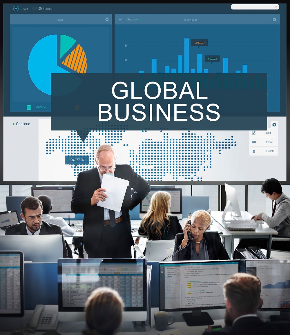 Business Analysis Data Global Trade Graphic Concept