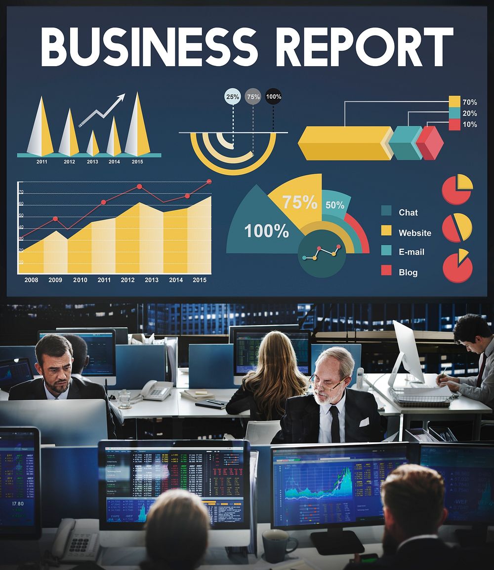 Business Report Percentage Business Chart Concept