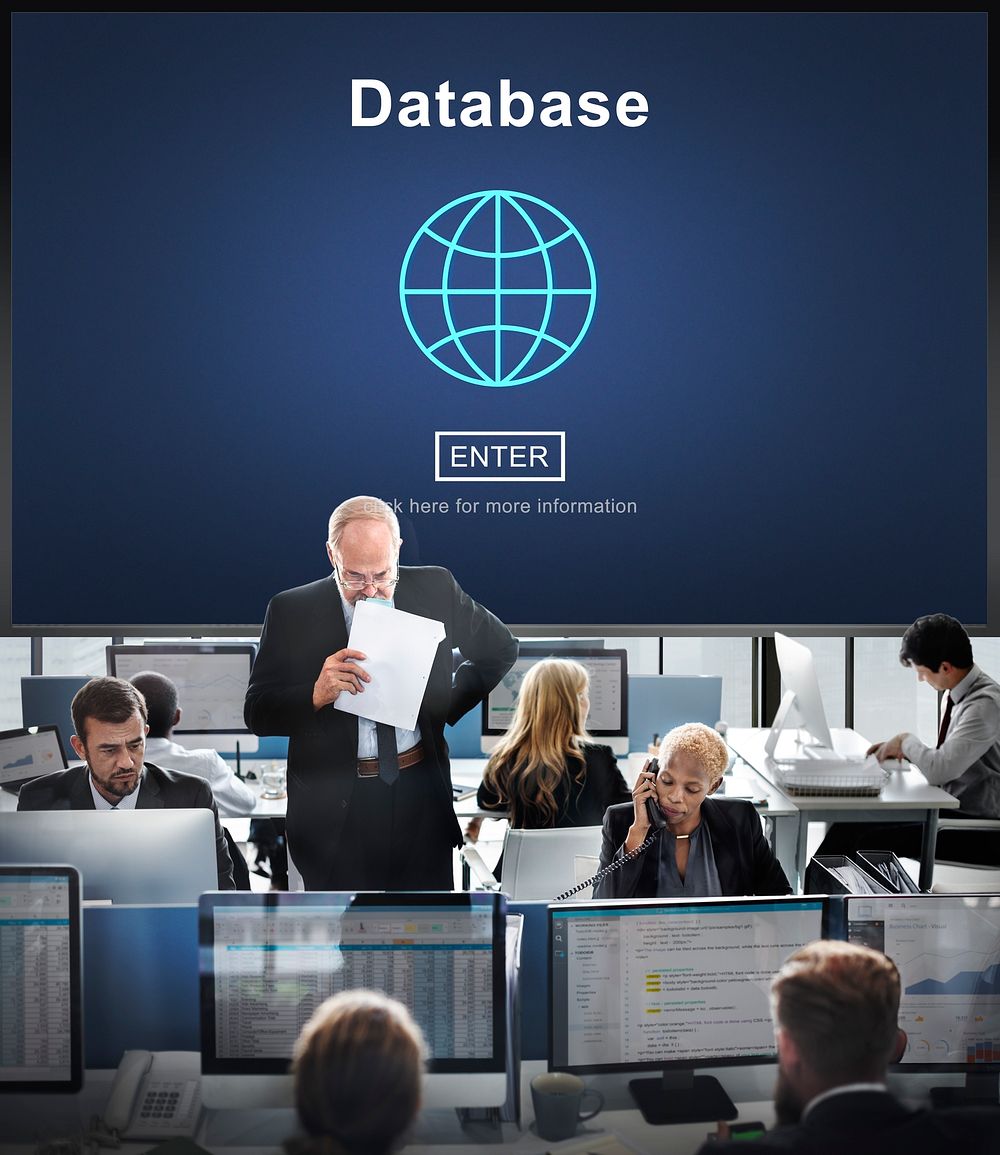 Database Storage Online Technology Internet Globe World Concept