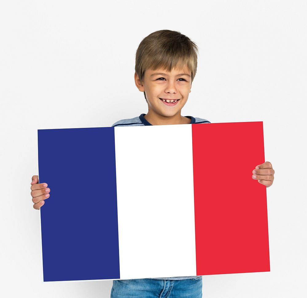 Man Hands Hold French France Flag Patriotism