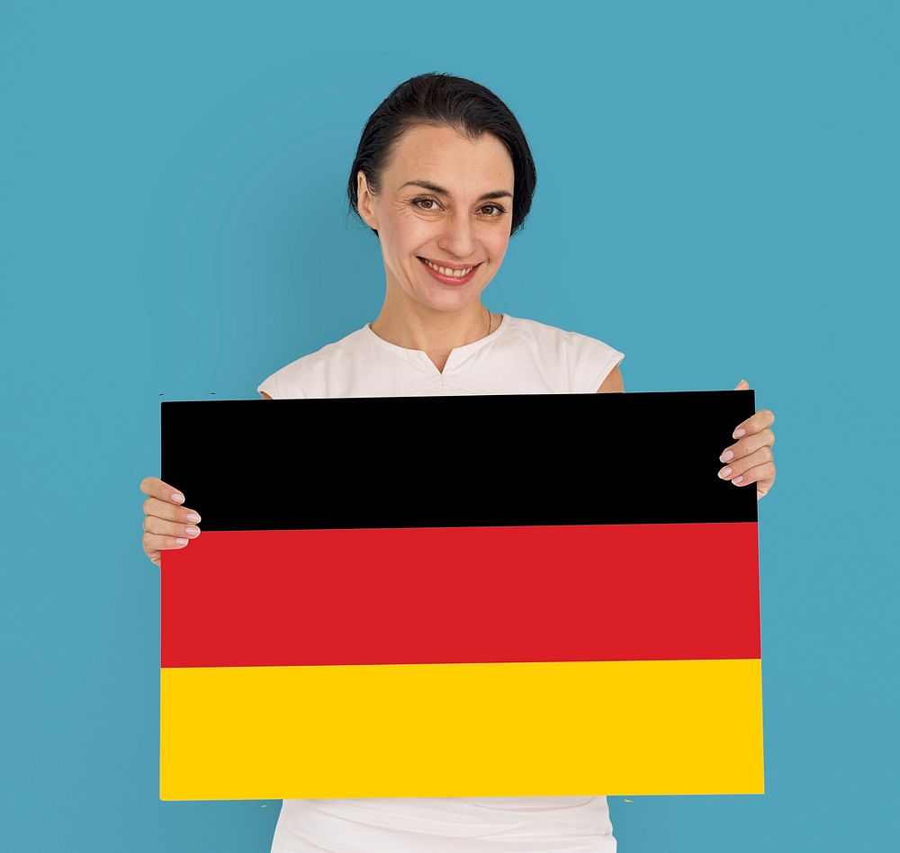 Woman Hands Hold Germany Deutschland Flag Patriotism