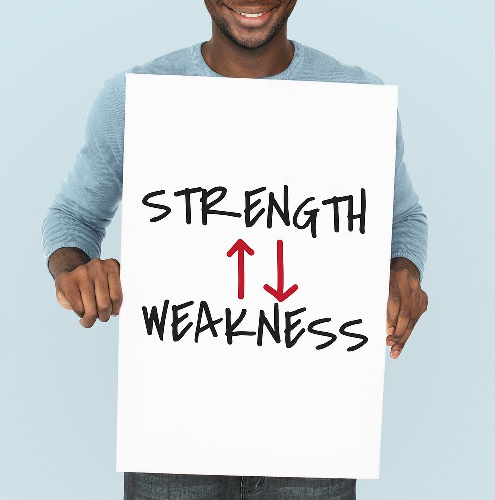 Strength Weakness Arrow Up Down Word