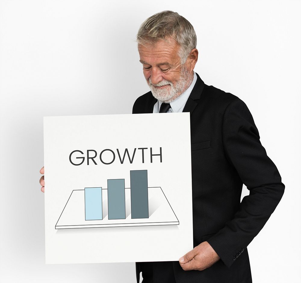 Businessman with analysis business graph illustration