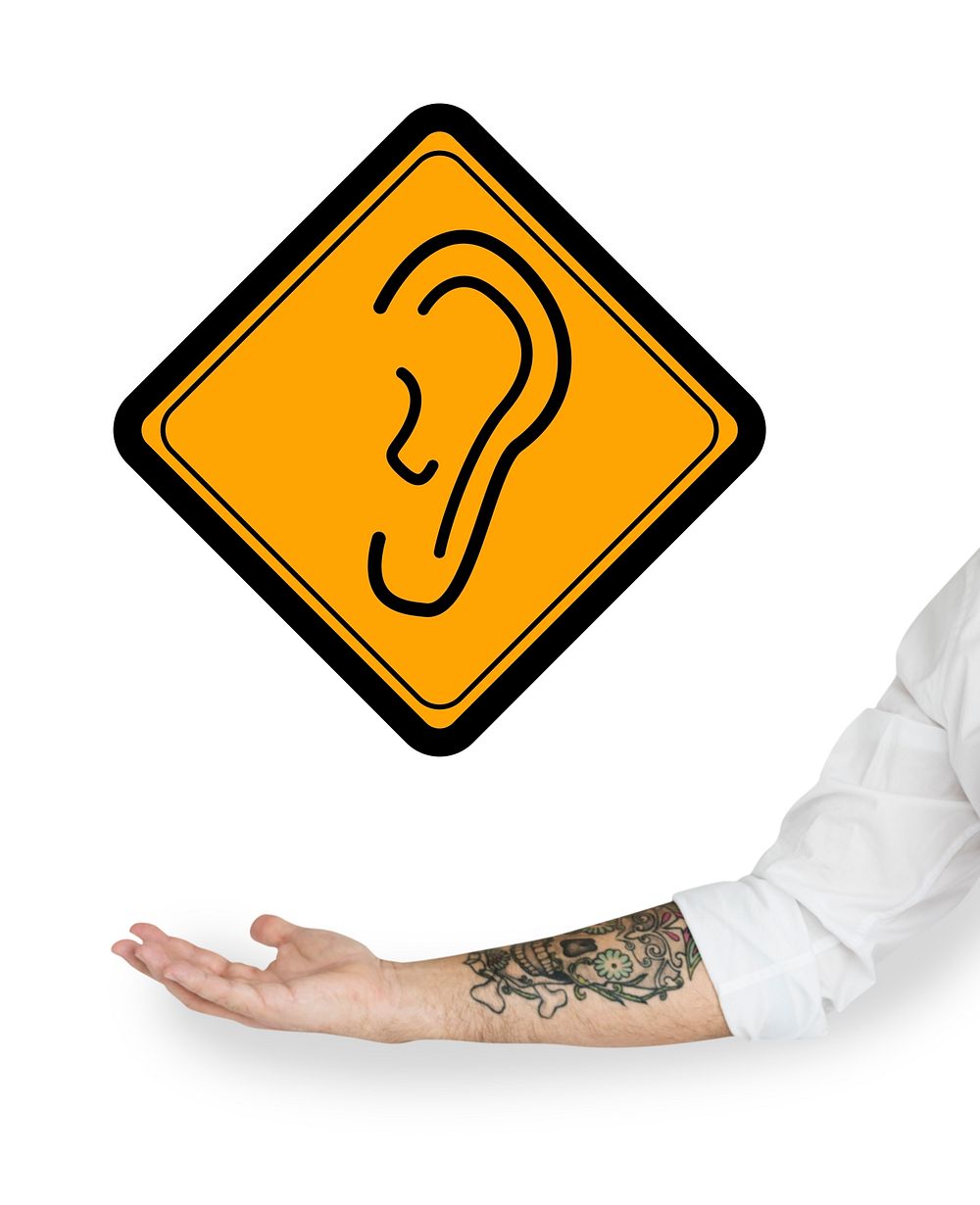 Show Ear Listen Hear Deaf Sign