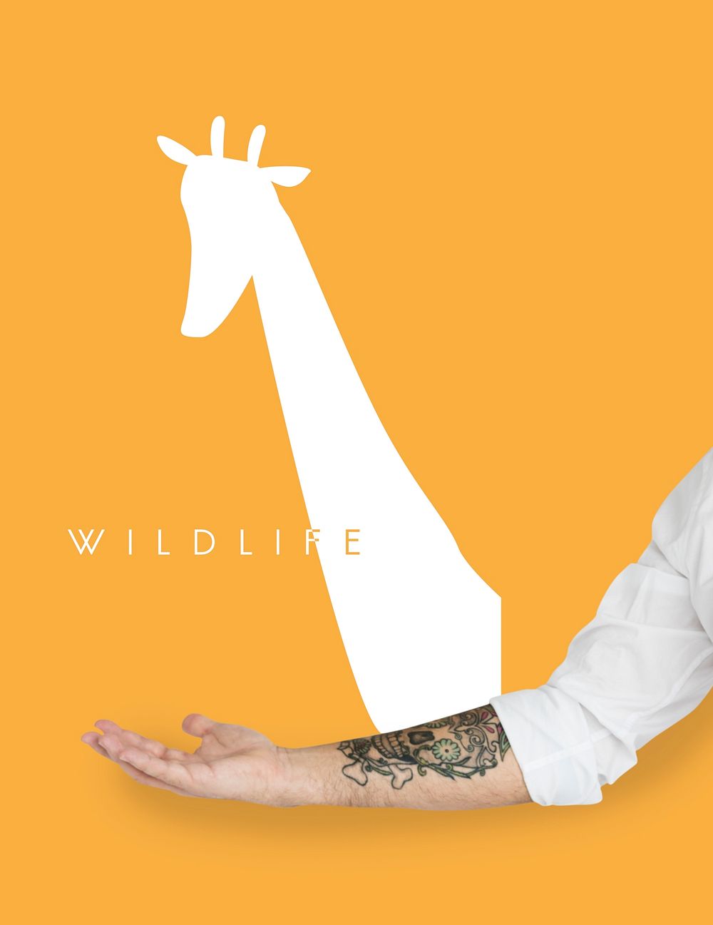 Animal Wildlife Word with Giraffe Graphic