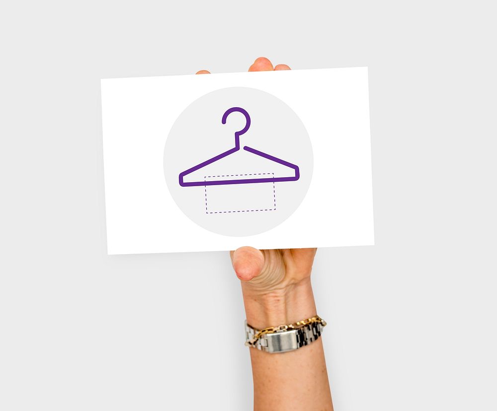 Clothes store commercial with hanger illustration