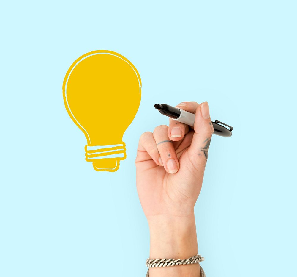 Illustration of light bulb creativity ideas