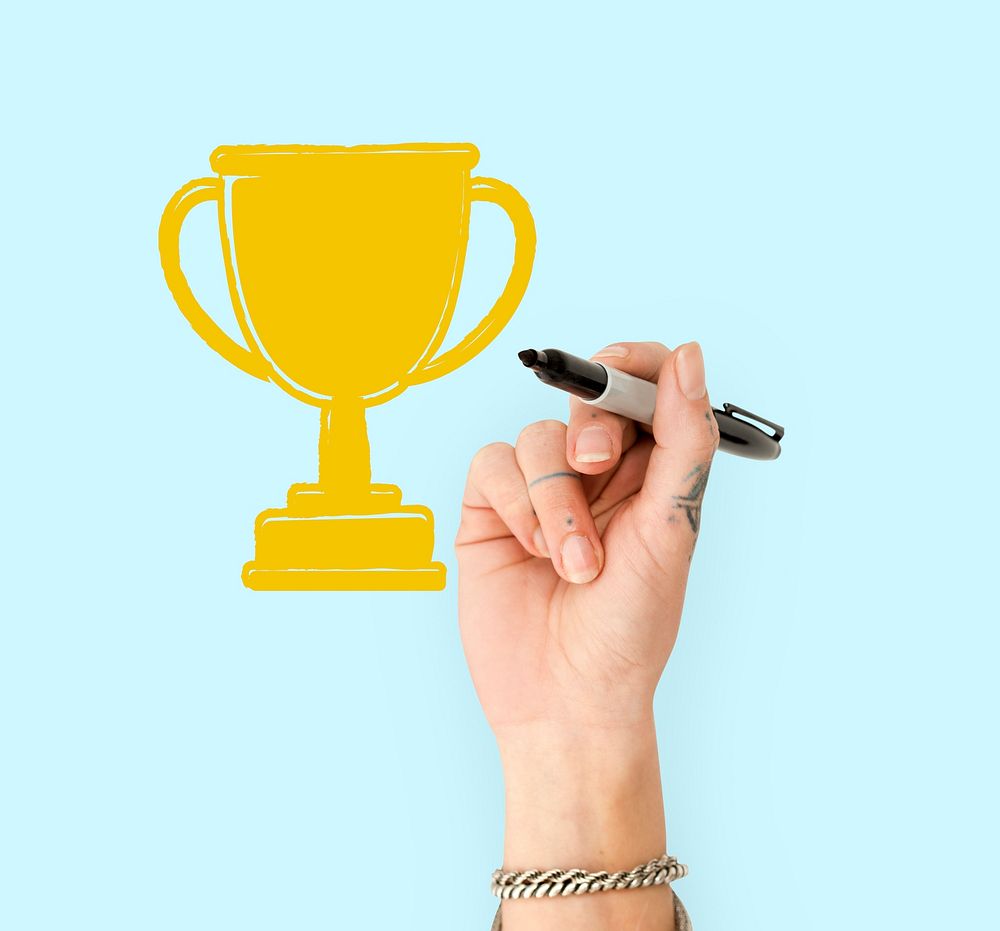 Illustration of success trophy competition award