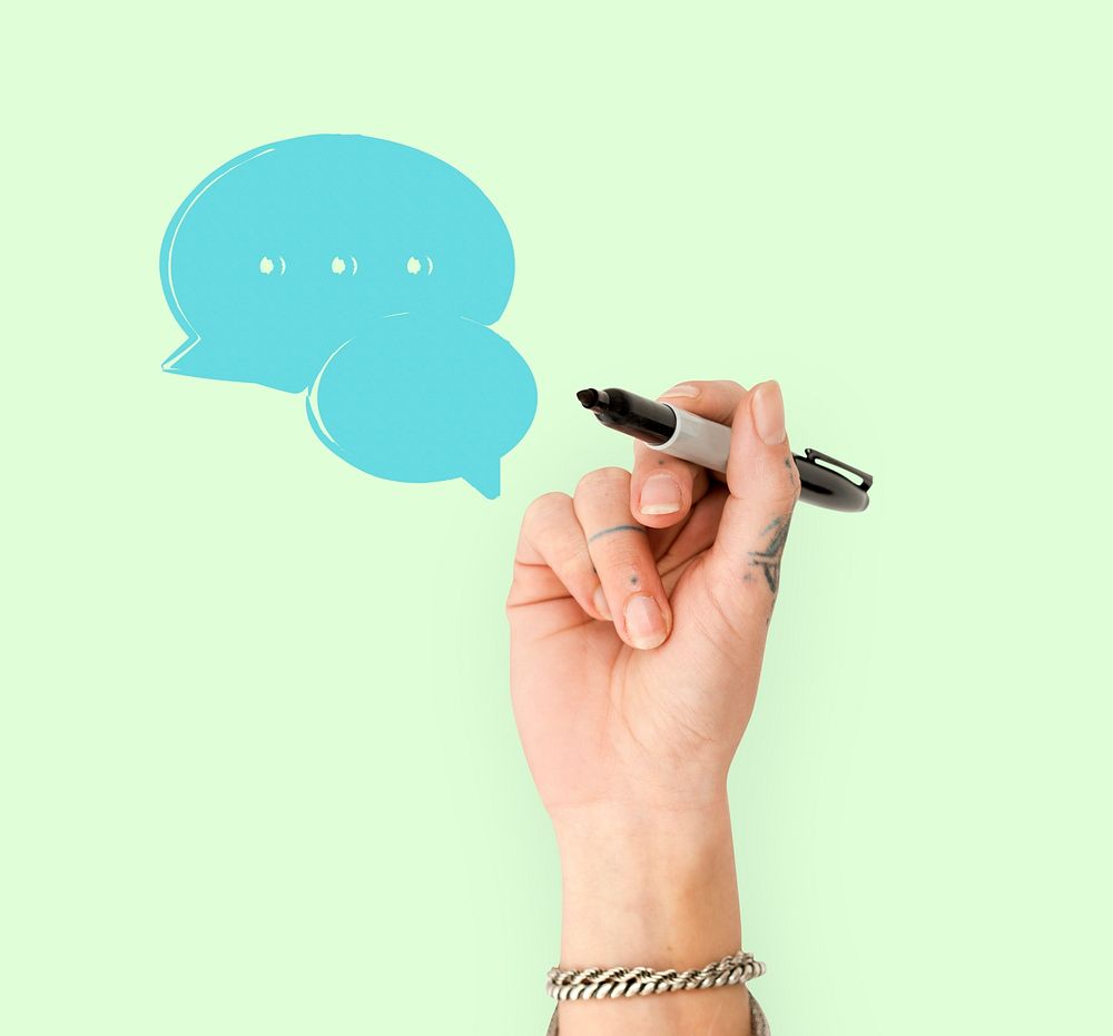Illustration of speech bubble interact communication