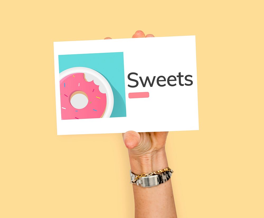 Illustration of sweet dessert donut pastry on banner