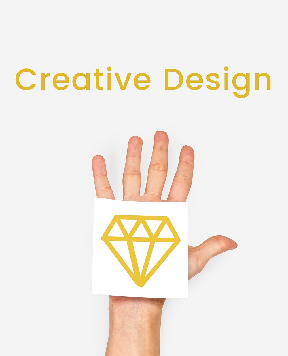 Graphic of creative design with diamond symbol