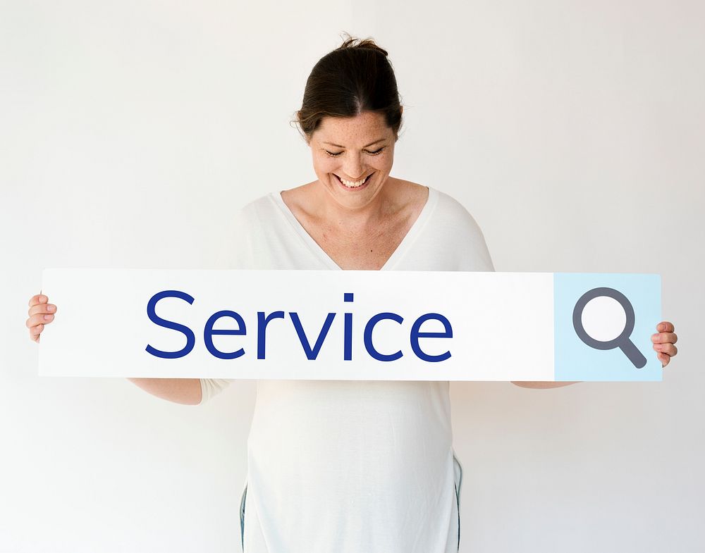 Woman serarhing for cleaning service