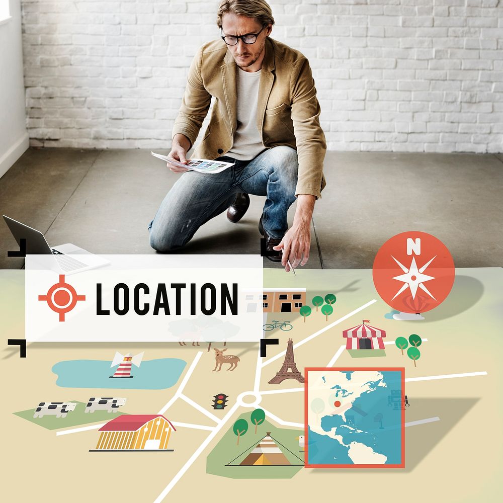 Location Navigation Map Direction Route Concept