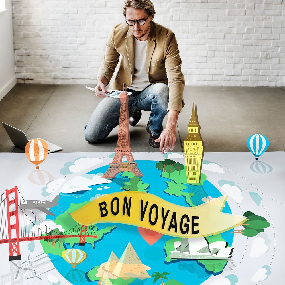 Bon Voyage Farewell Greeting Journey Travel Trip Concept