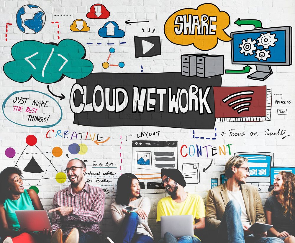 Cloud Network Data Storage Online Information Technology Concept