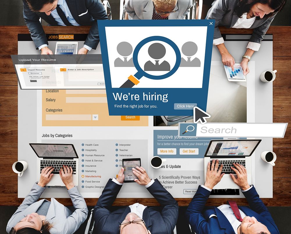 We Are Hiring Career Headhunting Job Occupation Concept